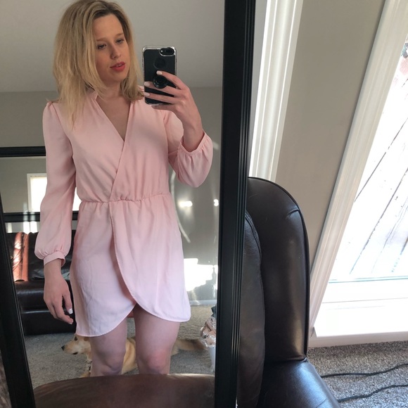 long sleeve crossover dress